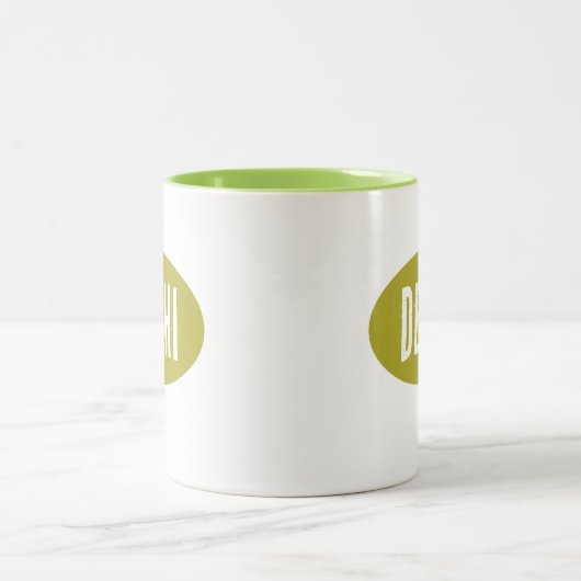 Inde Beau Dehli Mug Vert (Centre)