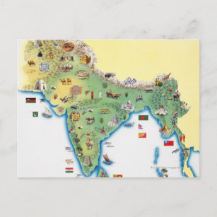 Inde, carte avec illustrations