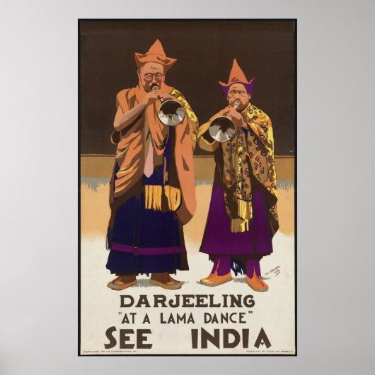 Inde Darjeeling Poster Vintage voyage et rétro (Devant)