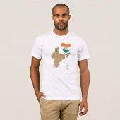 Inde Drapeau Coeur et carte T-shirt (Devant entier)