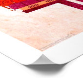 Inde, éléphant rouge, affiche de voyage vintage (Coin)