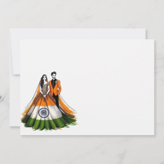 Inde Faire-part de mariage à deux (Dos)