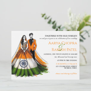 Inde Faire-part de mariage à deux