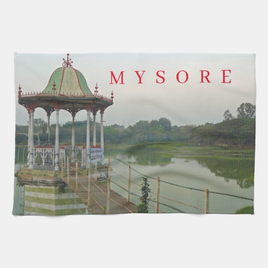 Inde Mysore vue lac serviette de thé (Horizontal)