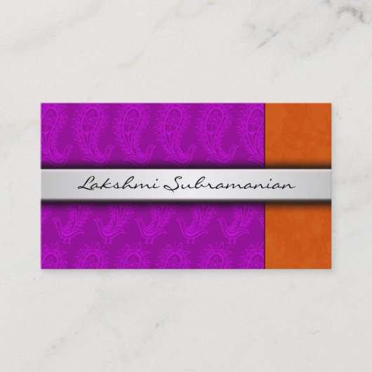 Inde Paisley Peacocks Carte de visite (Devant)