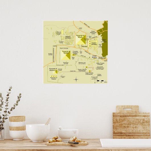 Indeling van het Giza-piramide-complex diagram Poster (Keuken)