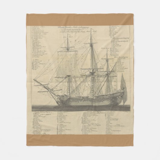 indeling van zeilschip fleece deken (Voorkant)
