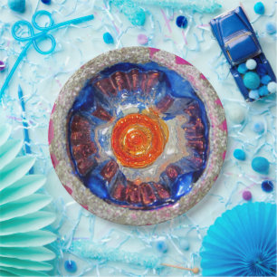 Indent Mercury Glass Christmas Ball Galaxy Papieren Bordje