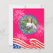 Indépendance Fille's Birthday Party Invitation (Dos)