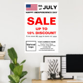 Indépendance Jour d'affaires Vente blanc Poster (Bureau à domicile)