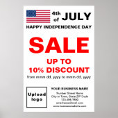 Indépendance Jour d'affaires Vente blanc Poster (Devant)