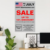 Indépendance Jour d'affaires Vente Gris Poster (Bureau à domicile)