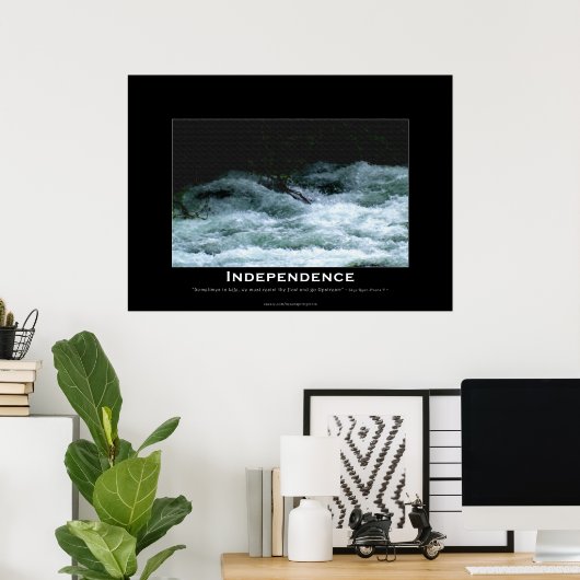 INDÉPENDANCE Motivation River Rapids Poster (Bureau à domicile)