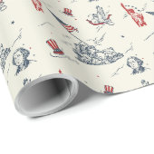 Independence Day 4th July Cadeaupapier (Rol Hoek)