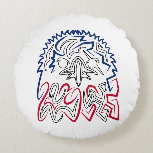 Independence Day American Eagle Rond Kussen (Voorkant)