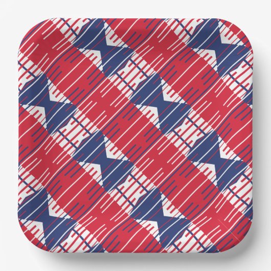 Independence Day BBQ Patriottische Kleuren Papieren Bordje (Voorkant)