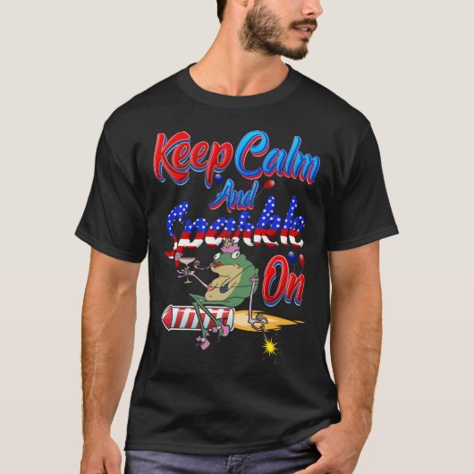 Independence Day Costume 4th Of July Keep Calm& Sp T-shirt (Voorkant)