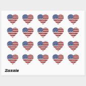 Independence Day Glitter Heart Stickers (Vel)