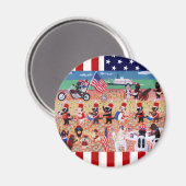 Independence Day Labradors Magneet (Voorkant / Achterkant)