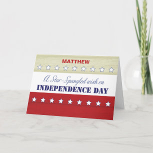 Independence Day Personaliseer Star Spangled Wish Kaart