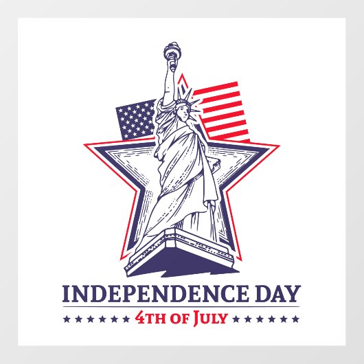 Independence Day Raamsticker (Vel)