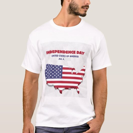 Independence Day T-Shirt - Vet, Vrij en Amerika (Voorkant)