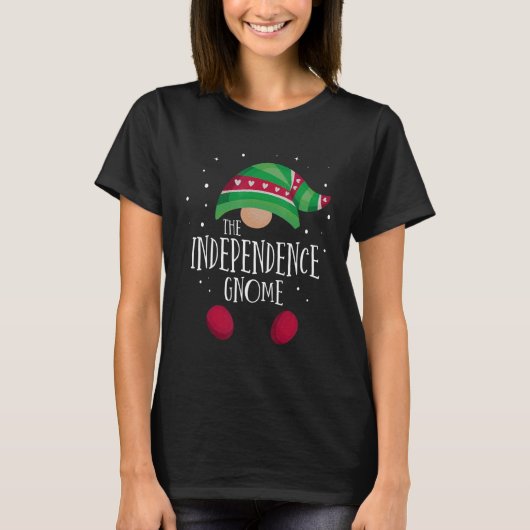 Independence Gnome Family Matching Christmas Pajam T-shirt (Voorkant)