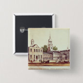 Independence Hall, Philadelphia Vierkante Button 5,1 Cm (Voorkant /achterkant)