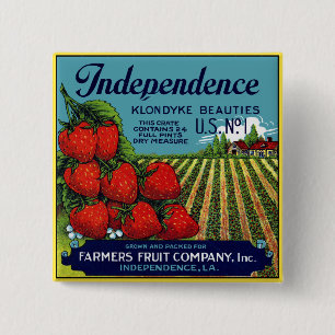 Independence Klondyke Beauties Strawberries Vierkante Button 5,1 Cm