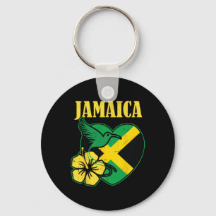 Independence Shirt Jamaicaanse Vlaggenbloem en Vog Sleutelhanger