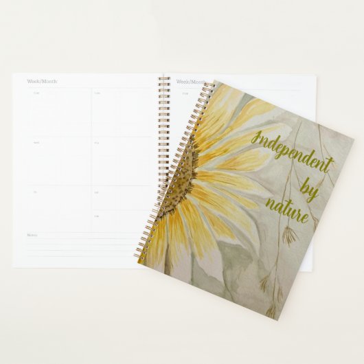 Independent by nature journal  sunflower planner (Display)