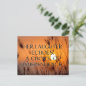 Independent Woman's Day Design: haar lach echo Briefkaart (Staand voorkant)