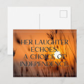 Independent Woman's Day Design: haar lach echo Briefkaart (Voorkant / Achterkant)