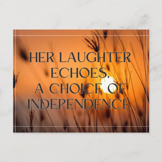 Independent Woman's Day Design: haar lach echo Briefkaart (Voorkant)