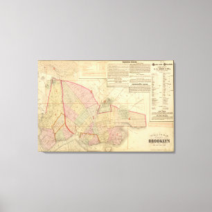 Index Brooklyn-kaart Canvas Afdruk
