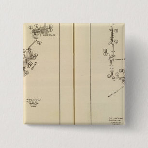 Index kaart Albany, Saratoga Springs Vierkante Button 5,1 Cm