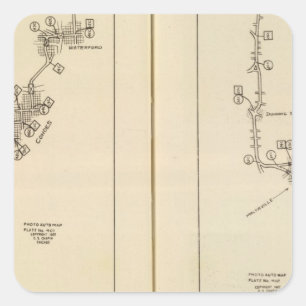 Index-kaart Albany, Saratoga Springs Vierkante Sticker