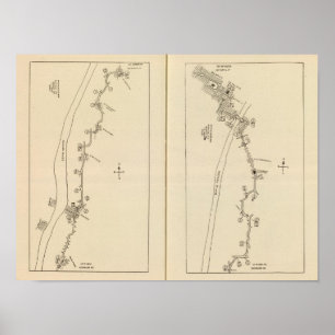 Index kaart Columbia County Rensselaer County NY Poster