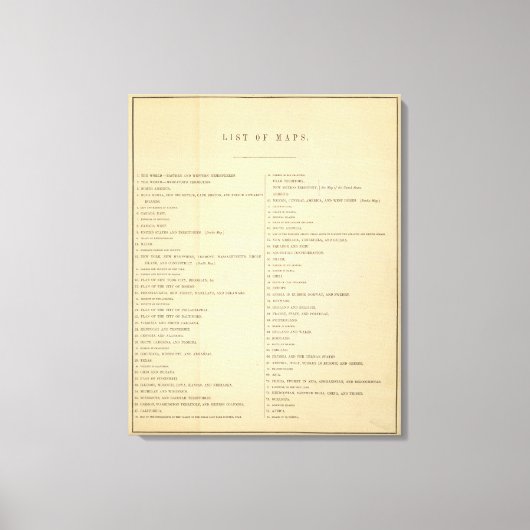 Index nieuwe algemene atlas 2 canvas afdruk (Voorkant)