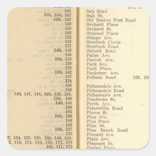 Index nieuwe rochelle vierkante sticker (Voorkant)