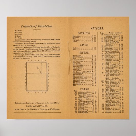 Index Rand McNally's Arizona Poster (Voorkant)