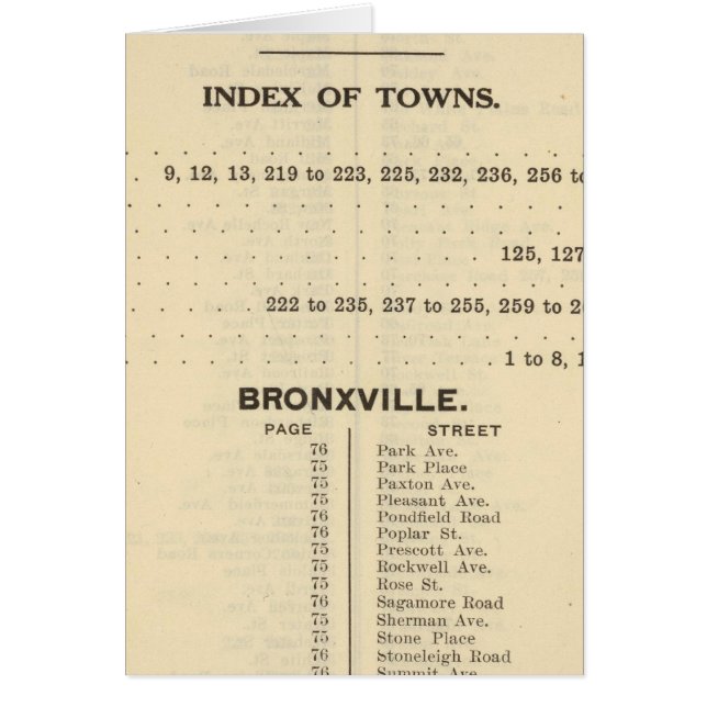 Index Towns, Bronxville (Devant)