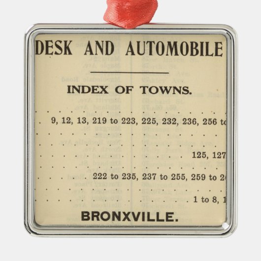 Index Towns Bronxville Metalen Ornament (Voorkant)
