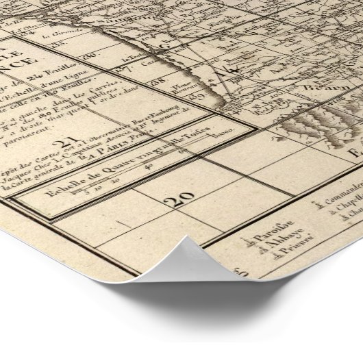 Index van Frankrijk Poster (Hoek)