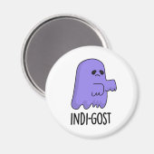 Indi-gost Funny Halloween Indigo Ghost Pun Magneet (Voorkant / Achterkant)