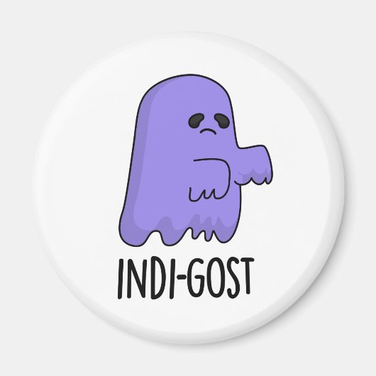 Indi-gost Funny Halloween Indigo Ghost Pun Magneet (Voorkant)