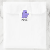 Indi-gost Funny Halloween Indigo Ghost Pun Ronde Sticker (Tas)