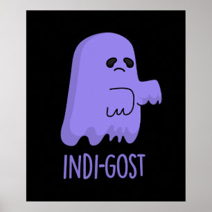 Indi-gost Grappige Halloween Indigo Spook Pun Dark Poster