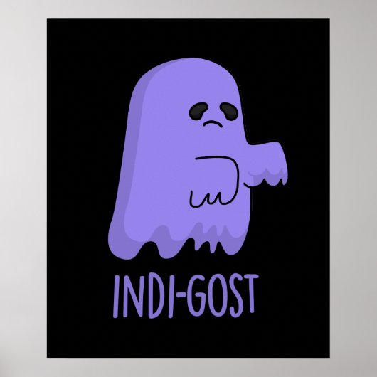 Indi-gost Grappige Halloween Indigo Spook Pun Dark Poster (Voorkant)