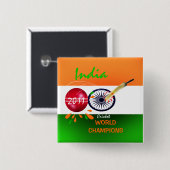 India 2011 ICC Cricket World Cup Champions Button (Voorkant /achterkant)
